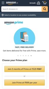 Amazon prime membership in hindi